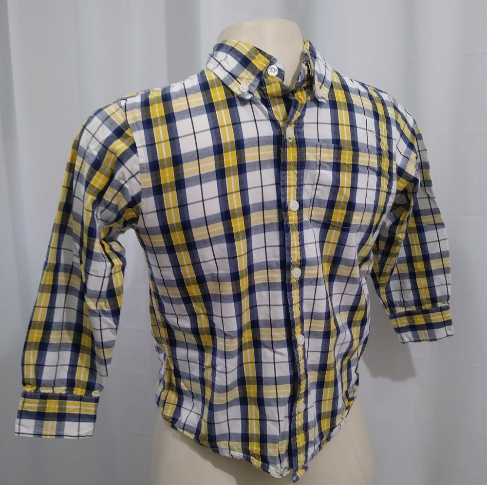 Gymboree Plaid Button Down Dress Shirt Boys 5-6 M